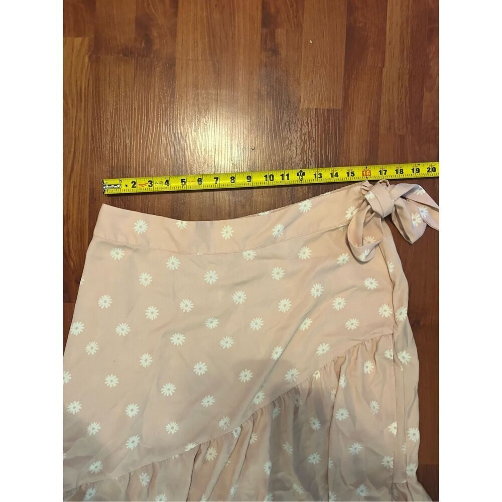 LC Lauren Conrad Pink Floral Midi Wrap Skirt Size XL - Picture 9 of 12